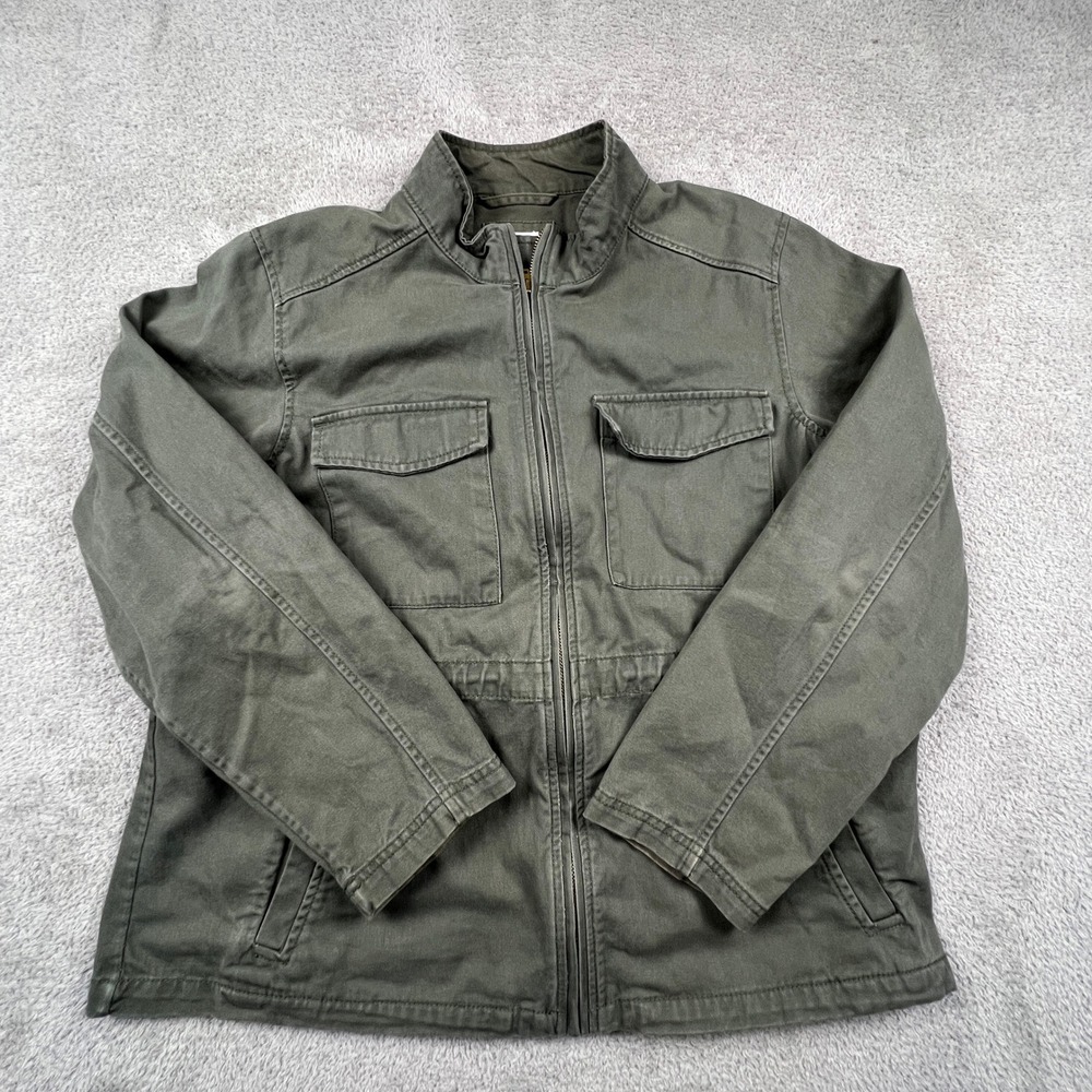 Gap‎ Utility Jacket Womens XL Green Cotton Full Zip Field Military Casual Chore